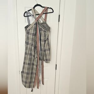 0MONSE Cream, Navy & Tan Plaid TOP